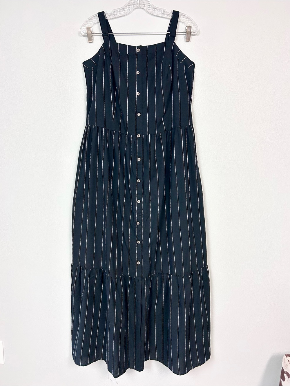 REFINITY CITY CHIC 🏢 Peyton Striped Button Front Maxi Dress - Size 16